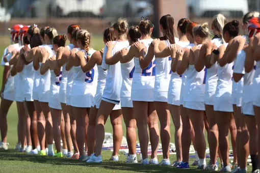 Florida Lacrosse Lines Up for National Anthem