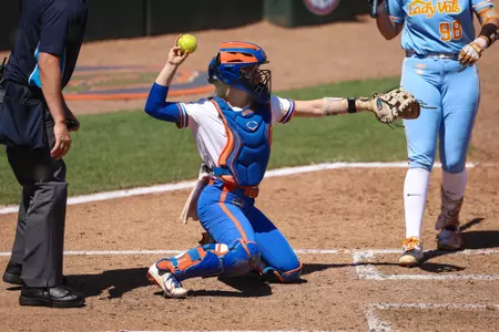 during the Gators' game against the Tennessee Volunteers on Sunday, March 22, 2026 at Katie Seashole Pressly Softball Stadium in Gainesville, FL / UAA Communications photo by Hannah White