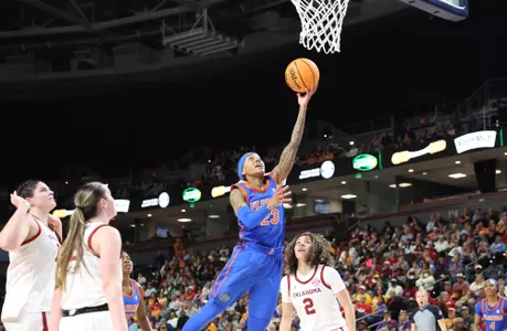 Liv McGill with the driving layup against Oklahoma in the Second Round of the SEC Tournament