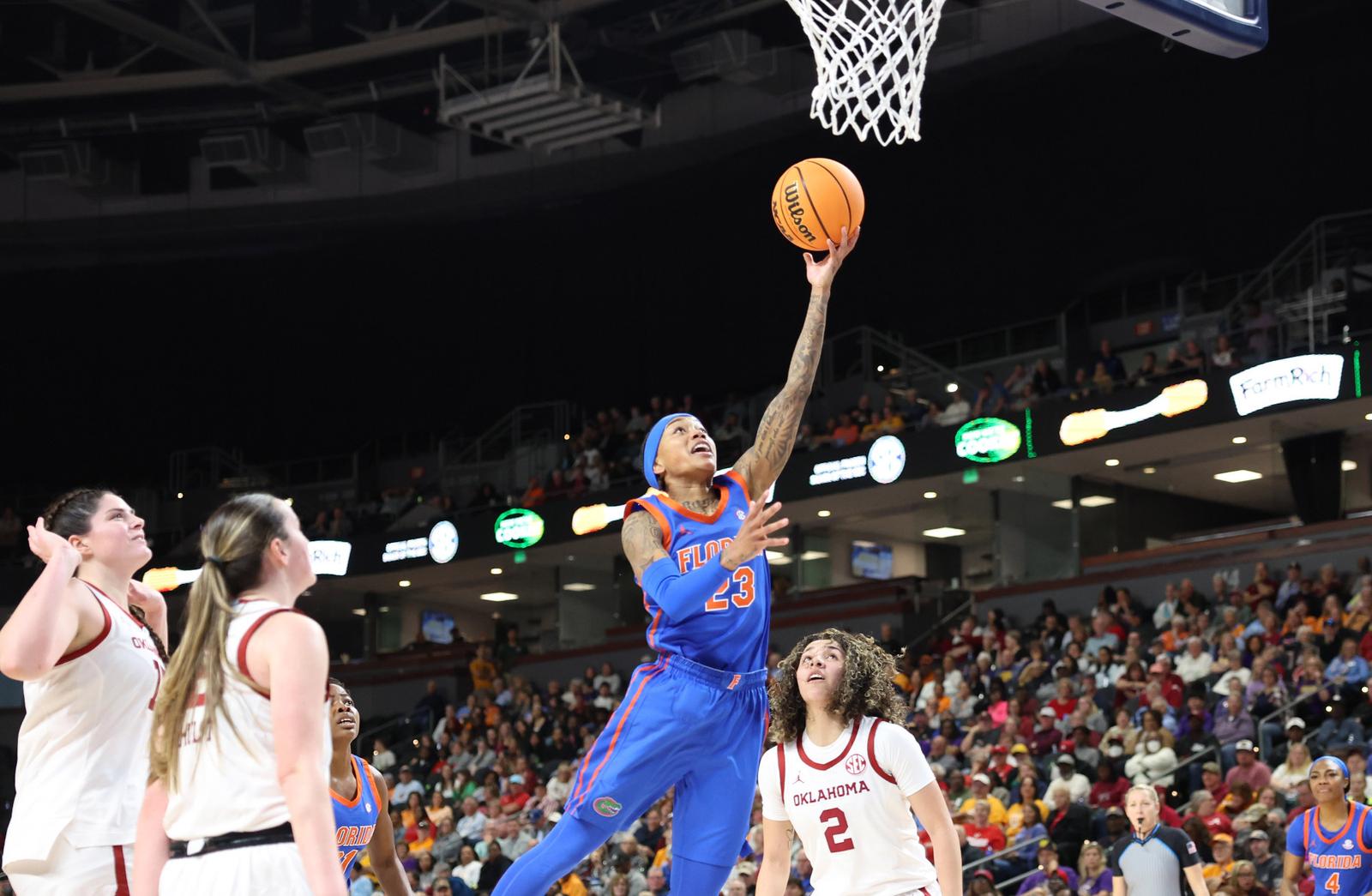 Liv McGill with the driving layup against Oklahoma in the Second Round of the SEC Tournament