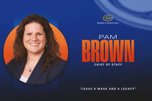 Welcome graphic for Women's Basketball Chief of Staff Pam Brown