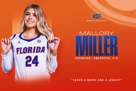 Welcome graphic for Women's Basketball signee Mallory Miller