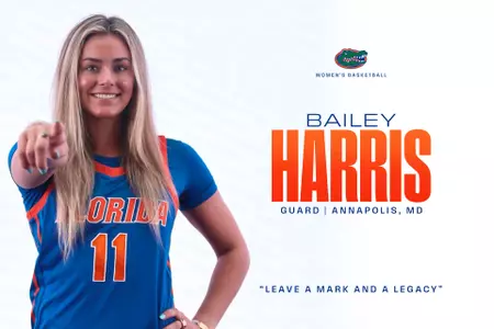 Welcome graphic for Women's Basketball recruit Bailey Harris