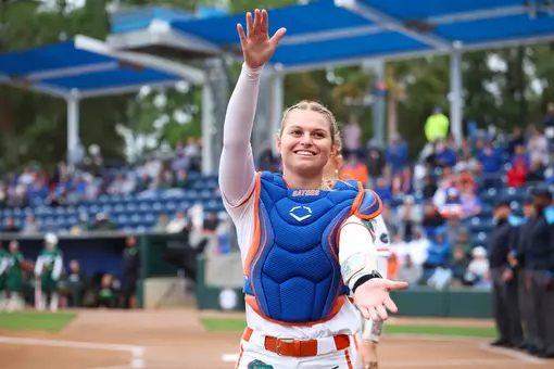 Giulia Desiderio chomping before a game