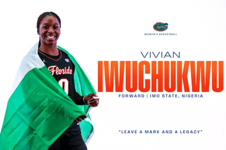 Welcome graphic featuring Women's Basketball recruit Vivian Iwuchukwu