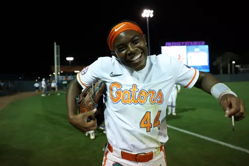Florida redshirt freshman outfielder Townsen Thomas after the Gators' game against the Seminoles on Tuesday, April 28, 2026 at Katie Seashole Pressly Softball Stadium in Gainesville, FL / UAA Communications photo by Audrey Djuricich