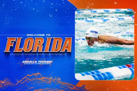 Abdalla Youssef pictured swimming (butterfly) in a pool.
