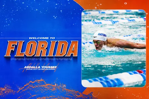 Abdalla Youssef pictured swimming (butterfly) in a pool.