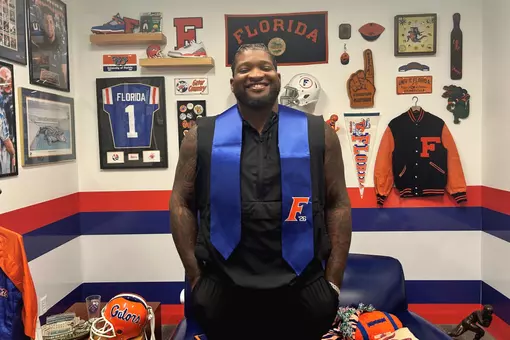 Former Gators offensive lineman Fred Johnson, who is with the Philadelphia Eagles, earned his college degree in April 2026.
