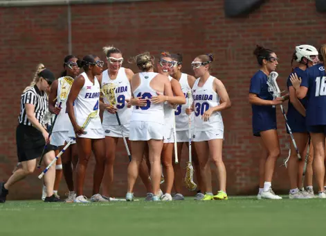 Gators Celebrate goal against UC Davis in Big 12 Tournament Semifinals