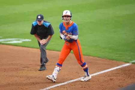 Gabi Comia celebrates during the Gators' game against the Georgia Bulldogs on Thursday, April 30, 2026 at Jack Turner Stadium in Athens, GA / UAA Communications photo by Hannah White