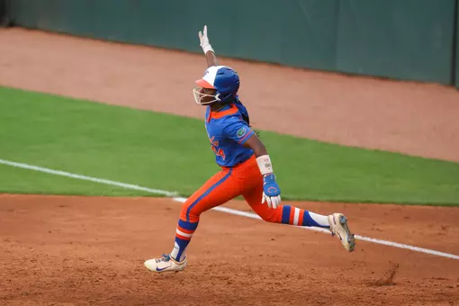 Townsen Thomas celebrates after hitting a home run during the Gators' game against the Georgia Bulldogs on Thursday, April 30, 2026 at Jack Turner Stadium in Athens, GA / UAA Communications photo by Hannah White