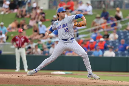 Liam Peterson during the Gators' game against the Troy Trojans in NCAA Regionals on Sunday, May 31, 2026 at Florida Ballpark in Gainesville, FL / UAA Communications photo by Hannah White