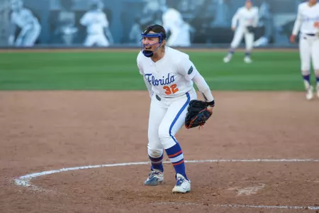 Leah Stevens during the Gators' game against UCLA on Friday, February 27, 2026 at Anderson Family Field in Fullerton, CA / UAA Communications photo by Hannah White