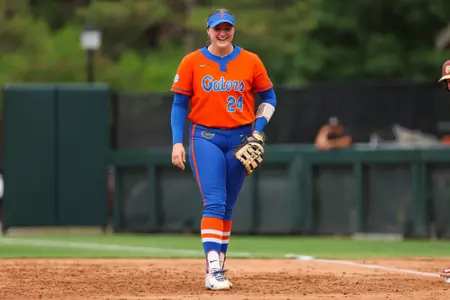 Madison Walker smiling during a game against FSU