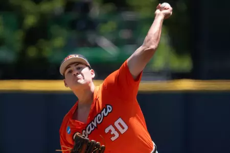 Gators transfer pitcher Trey Morris, who pitched at Oregon State as a freshman in 2026.