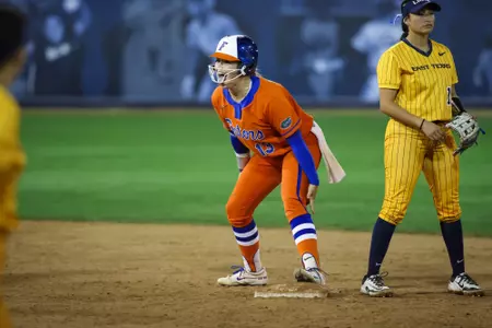 Olivia Miller during the Gators' game against East Texas A&M on Friday, February 27, 2026 at Anderson Family Field in Fullerton, CA / UAA Communications photo by Hannah White