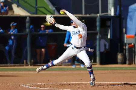 Olivia Miller during the Gators' game against UCLA on Friday, February 27, 2026 at Anderson Family Field in Fullerton, CA / UAA Communications photo by Hannah White