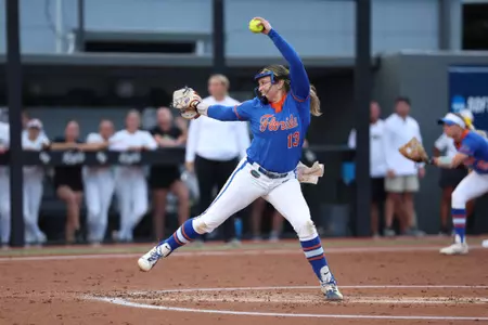 Olivia Miller during the Gators' game against the Central Florida Knights on Saturday, April 25, 2026 at UCF Softball Field in Orlando, FL / UAA Communications photo by Hannah White
