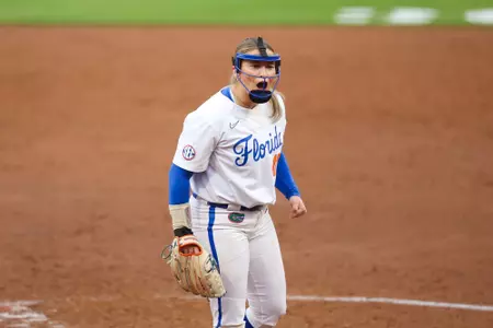 Olivia Miller celebrates during Florida's game against Georgia