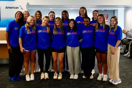 GatorsLead Global Greece 2026 trip - Front row (from left): Lily Bruce, Sophia Sindelar, Bella Lee, Jocelyn Sasson, Clark Hamilton, Colleen Ryan, Keeghan Edwards. Back row: Asia Phillips, Allison Fling, Abby Elmore, Madison Walker, Jayden Emmanuel, Kira Hutson, Paloma Peña