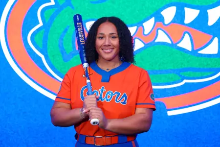 Tori Edwards poses with a bat