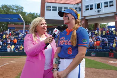 Jocelyn Erickson being interviewed by Holly Rowe