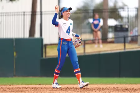 Kalie Matsuno during the Gators' game against Georgia Tech on Sunday, February 15, 2026 at Katie Seashole Pressly Softball Stadium in Gainesville, FL / UAA Communications photo by Hannah White