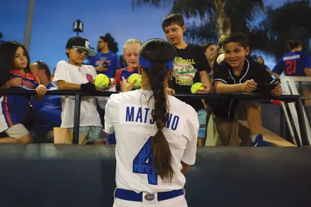 Kalie Matsuno during the Gators' game against North Florida on Tuesday, February 17, 2026 at Katie Seashole Pressly Softball Stadium in Gainesville, FL / UAA Communications photo by Hannah White