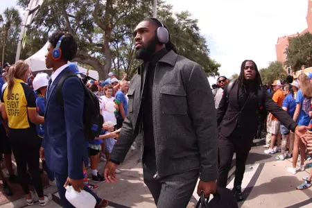 Myles Graham during Gator Walk