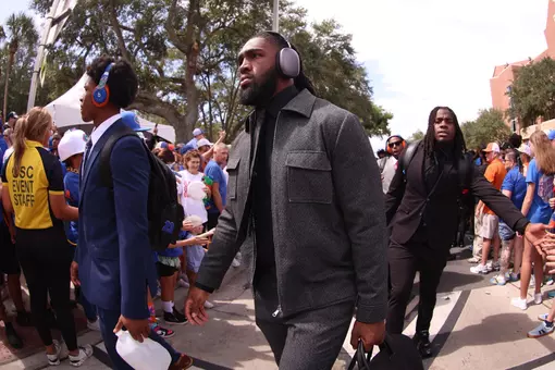 Myles Graham during Gator Walk
