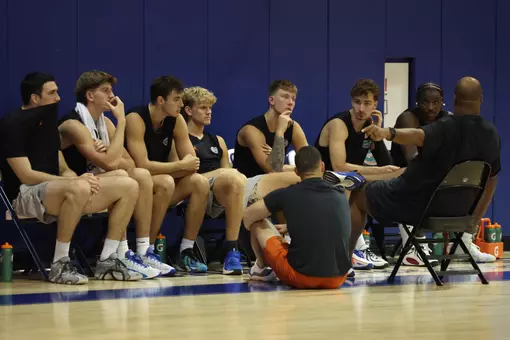 Carlin Hartman with 'bigs" post-practice / July 2026