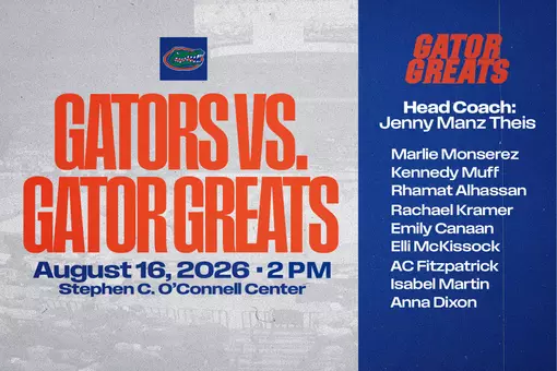 A blue and white graphic listing athletes for a roster