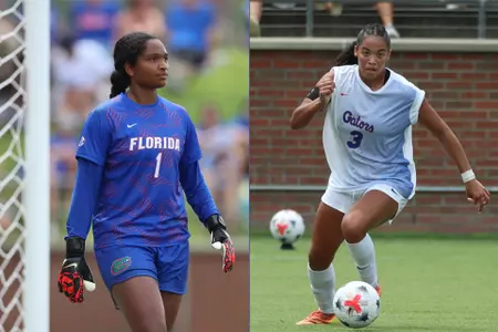 Jayden Emmanuel (left) and Kyra Taylor claimed Aug. 24, 2026 SEC Player of the Week honors