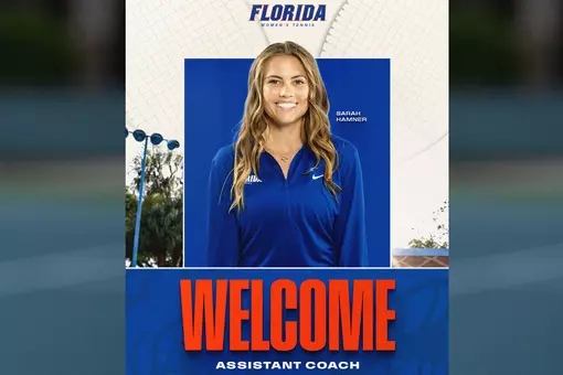 Women's Tennis Assistant Coach Sarah Hamner Hire Announcement Graphic