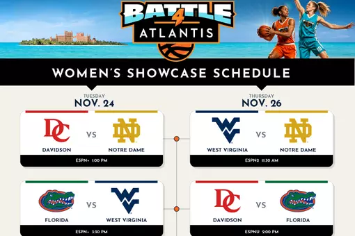 Battle 4 Atlantis Women's Basketball Schedule released – Gators to take on West Virginia and Davidson