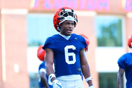 during the Gators' practice on Wednesday, August 5, 2026 in Gainesville, FL / UAA Communications photo by Hannah White