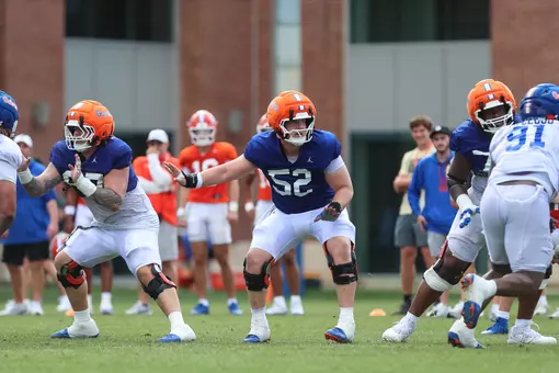 Harrison Moore during first day of fall camp