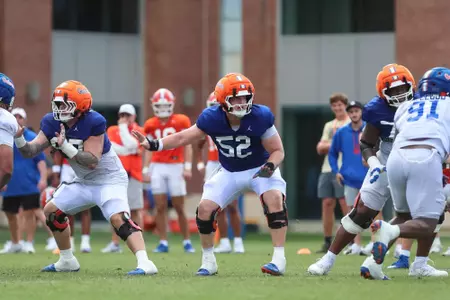 Harrison Moore during first day of fall camp