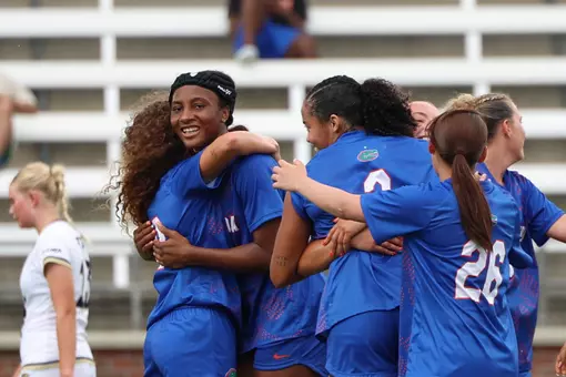 Lena Bailey celebrates a goal versus FIU 260808