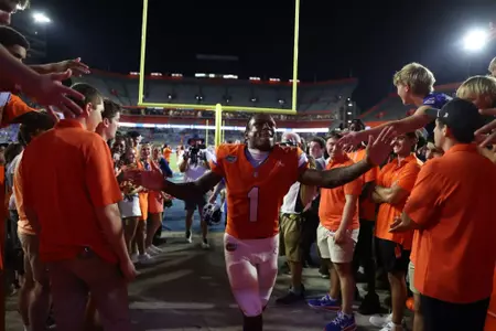 during the Gators' game against the Campbell Camels on Saturday, September 12, 2026 at Ben Hill Griffin Stadium in Gainesville, Fla. / UAA Communications photo by Audrey Djuricich