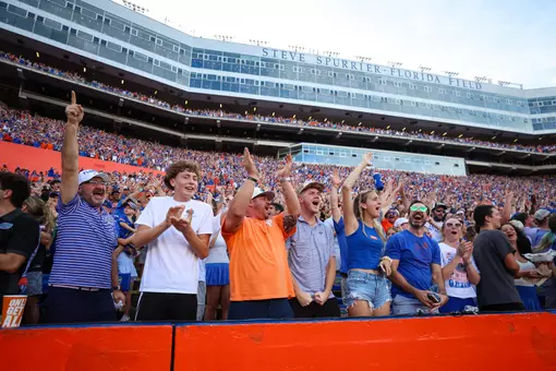 Fans during the Gators' game against the Campbell Camels on Saturday, September 12, 2026 at Ben Hill Griffin Stadium in Gainesville, Fla. / UAA Communications photo by Hannah White