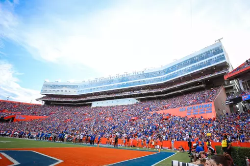 during the Gators' game against the Campbell Camels on Saturday, September 12, 2026 at Ben Hill Griffin Stadium in Gainesville, Fla. / UAA Communications photo by Hannah White