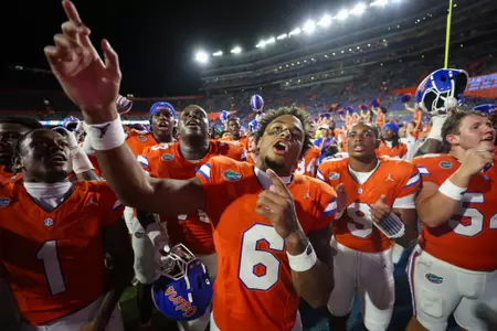 Dallas Wilson after the Gators' game against the Campbell Camels on Saturday, September 12, 2026 at Ben Hill Griffin Stadium in Gainesville, Fla. / UAA Communications photo by Hannah White