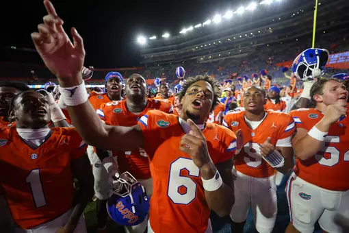 Dallas Wilson after the Gators' game against the Campbell Camels on Saturday, September 12, 2026 at Ben Hill Griffin Stadium in Gainesville, Fla. / UAA Communications photo by Hannah White