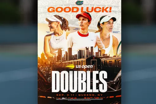 Good Luck Graphic For Women's Tennis Alumnae at U.S. Open — Danilina, Neel, Kessler