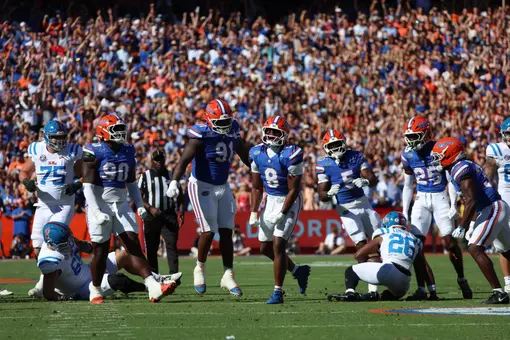 Aaron Chiles Celebrates Stop against Ole Miss