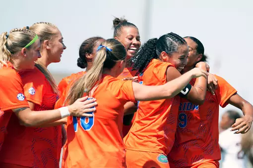 The Gators celebrate Kyra Taylor's goal at Texas A&M 260927