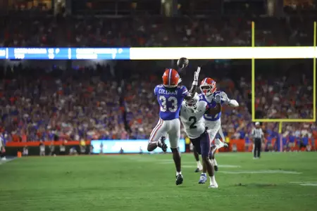 DJ Coleman during the Gators' game against the Florida Atlantic Owls on Saturday, September 5, 2026 at Ben Hill Griffin Stadium in Gainesville, Fla. / UAA Communications photo by Gabriella Childers