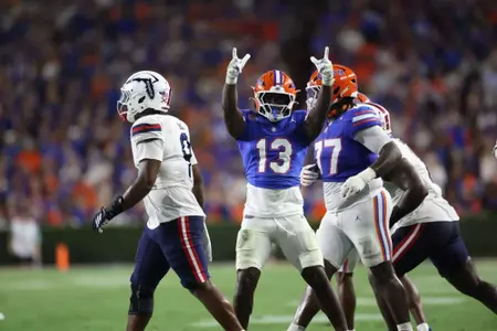 Jadan Baugh during the Gators' game against the Florida Atlantic Owls on Saturday, September 5, 2026 at Ben Hill Griffin Stadium in Gainesville, Fla. / UAA Communications photo by Hannah White